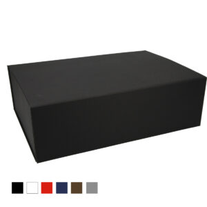 Magnetic folding box with solid-coloured kraft paper