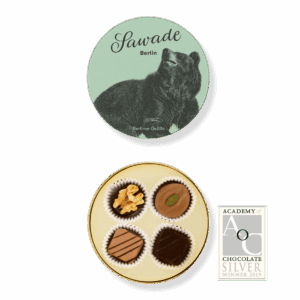Small round box of chocolates Berlin Bear Alcohol Free