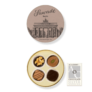 Small round box of chocolates Brandenburg Gate Alcohol-free