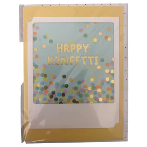 Grußkarte mit Umschlag Happy Konfetti  1Stück.