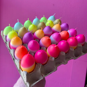 Pink Stories Kerzen, Dip Dye Eggs Neon 1 Stück