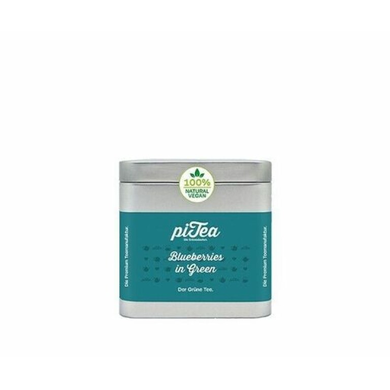 piTea Blueberries in Green – Fruchtiger Grüner Tee mit Heidelbeeren Genieße den einzigartigen Geschmack von piTea Blueberries in Green, einer harmonischen Teemischung aus hochwertigem grünem Gunpowder-Tee, kombiniert mit feinem weißen Tee und saftigen Heidelbeeren. Diese köstliche Kreation vereint die Frische des Grünen Tees mit einem sanft fruchtigen Aroma der Blaubeere, ergänzt durch eine zarte Himbeernote. Ein Tee, der sowohl erfrischend als auch beruhigend wirkt – perfekt für Momente des puren Genusses.